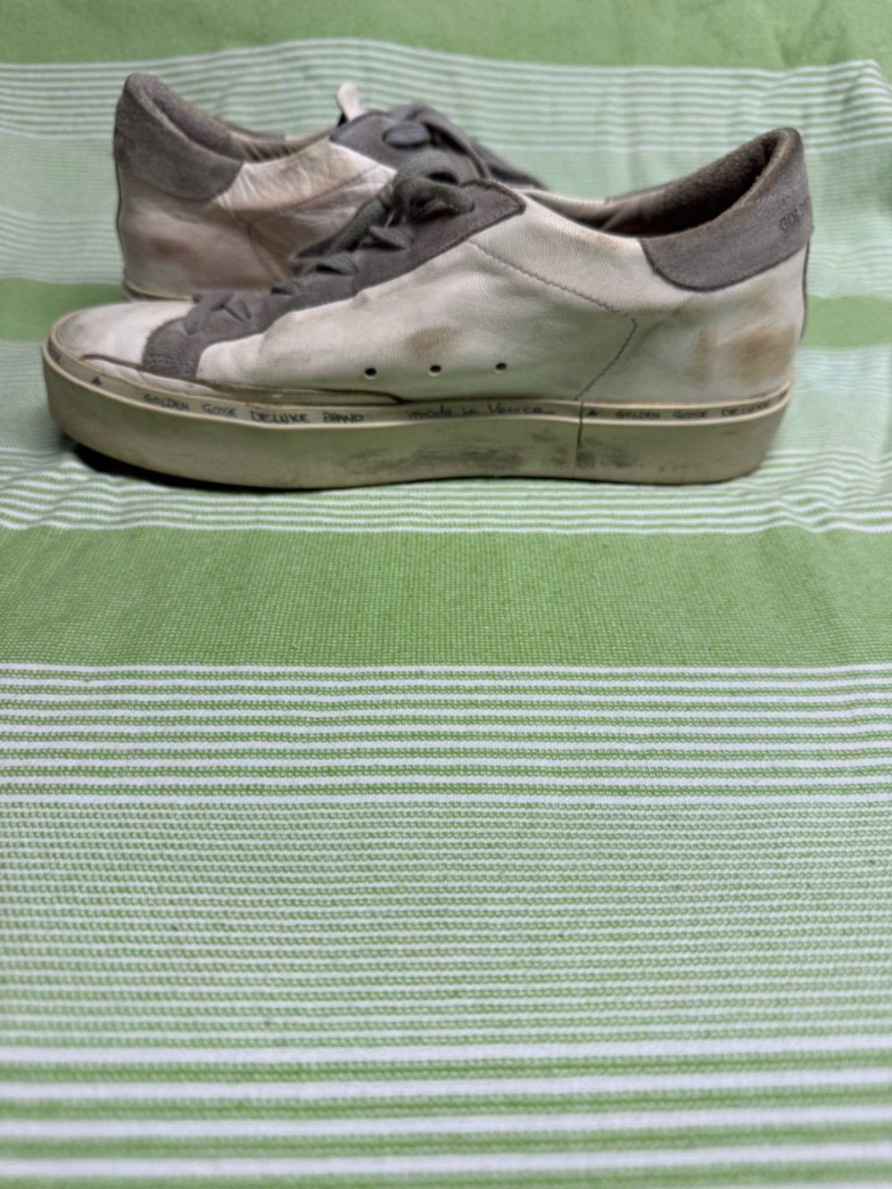 Golden Goose Women's White and Gray Low-Top Platform Sneakers - Picture 6 of 8